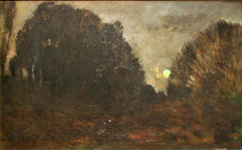 Charles Francois Daubigny Rising Moon in Barbizon Spain oil painting art